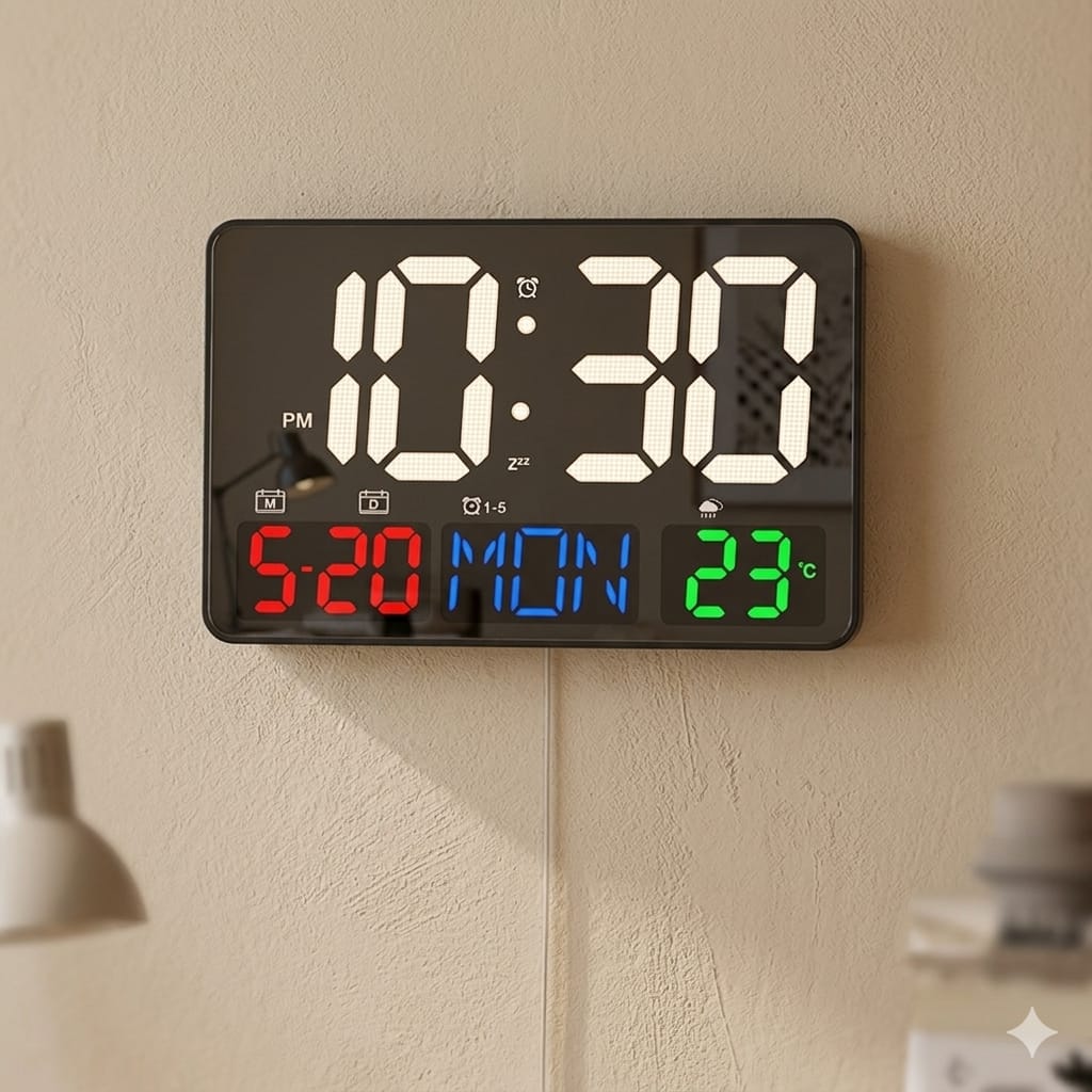 Modern digital wall clock