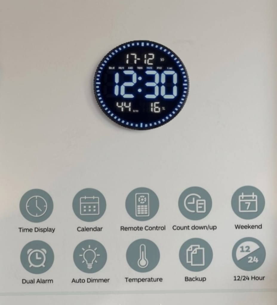 Modern digital led wall clock