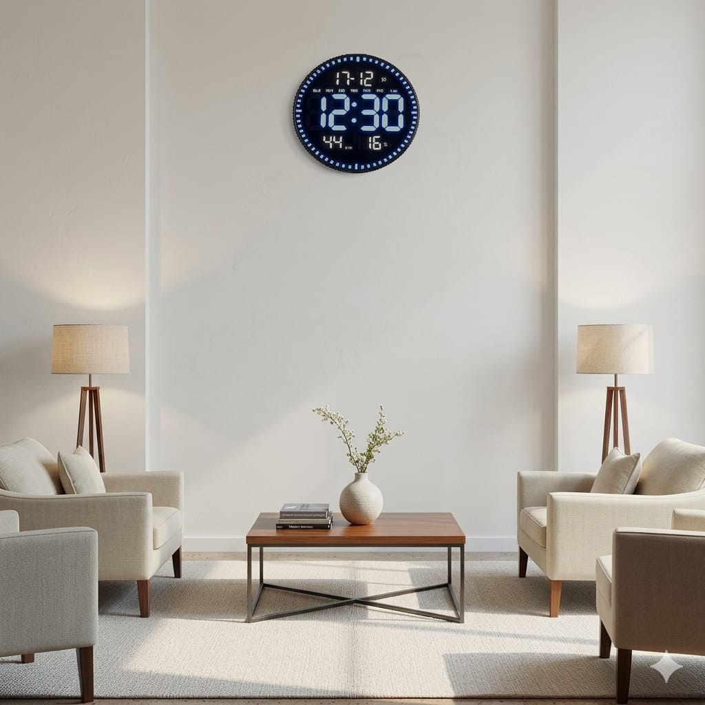Modern digital led wall clock