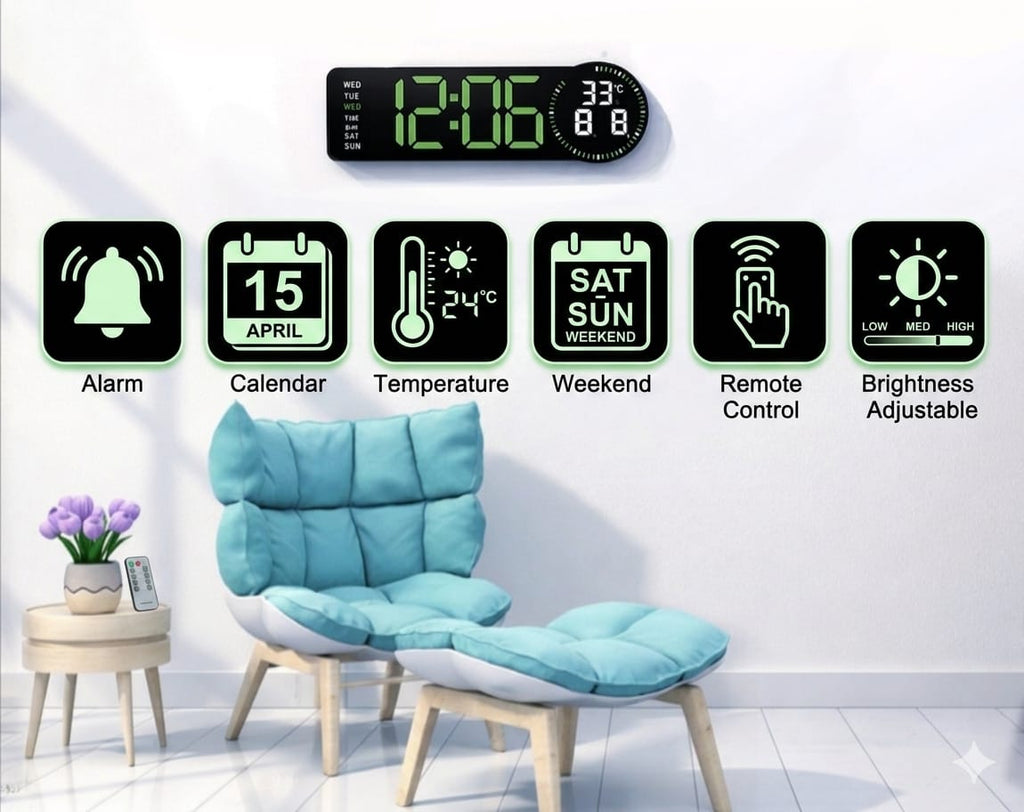 Digital wall clock countdown shap
