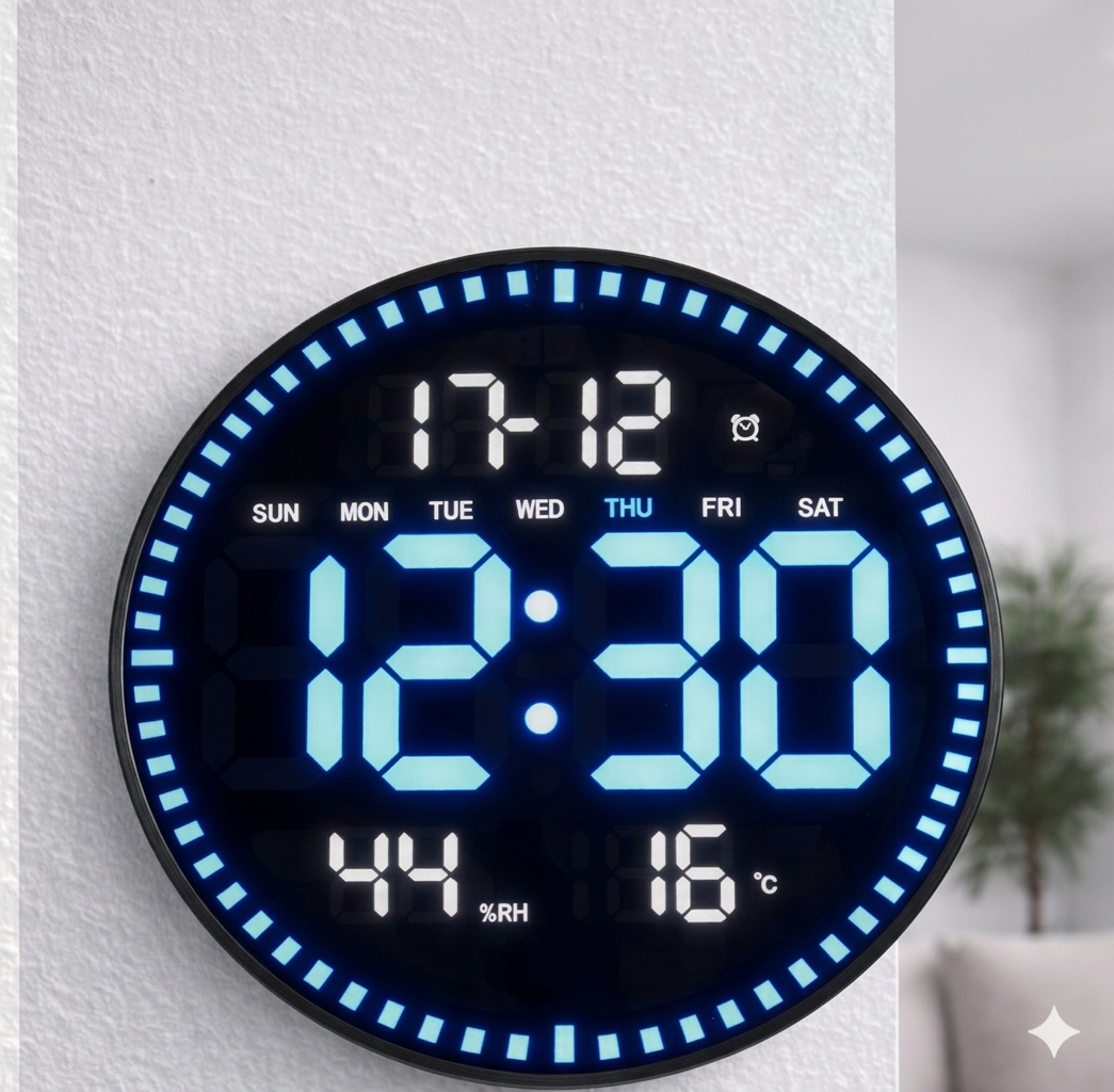 Modern digital led wall clock