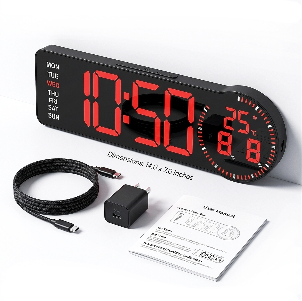 Digital wall clock countdown shap