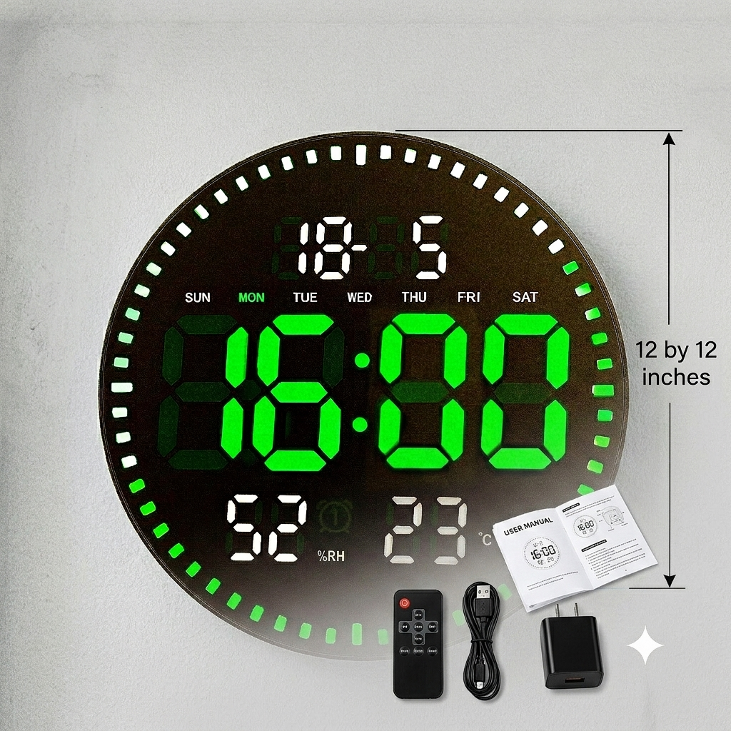 Modern digital led wall clock