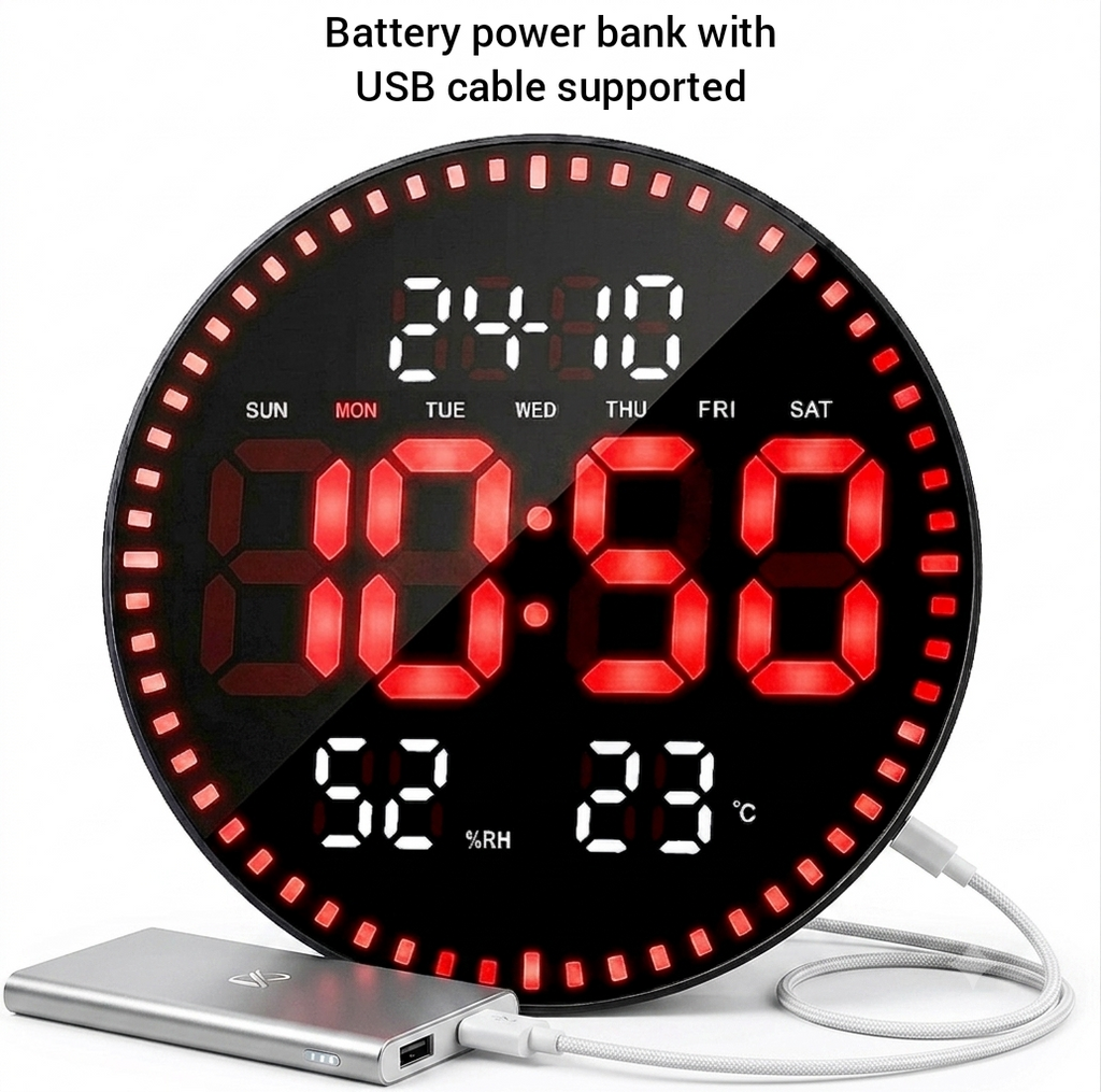 Modern digital led wall clock