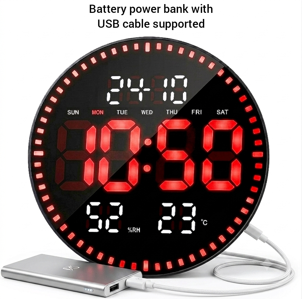 Modern digital led wall clock