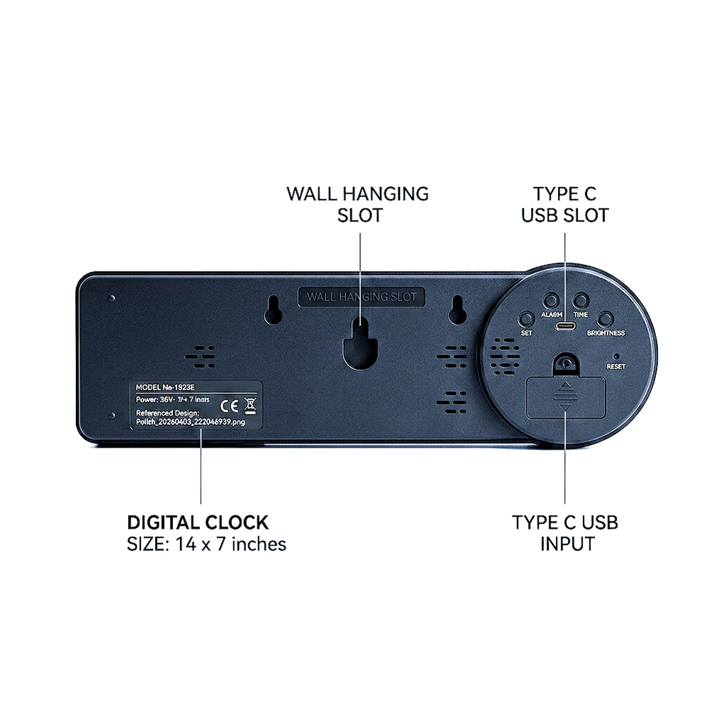 Digital wall clock countdown shap