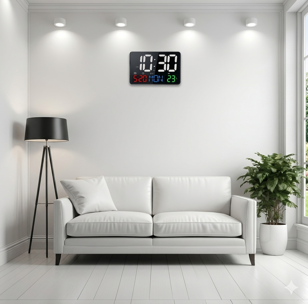 Modern digital wall clock