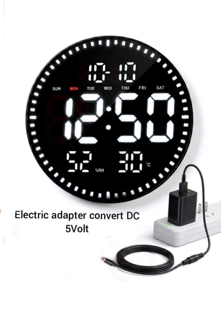 Modern digital led wall clock