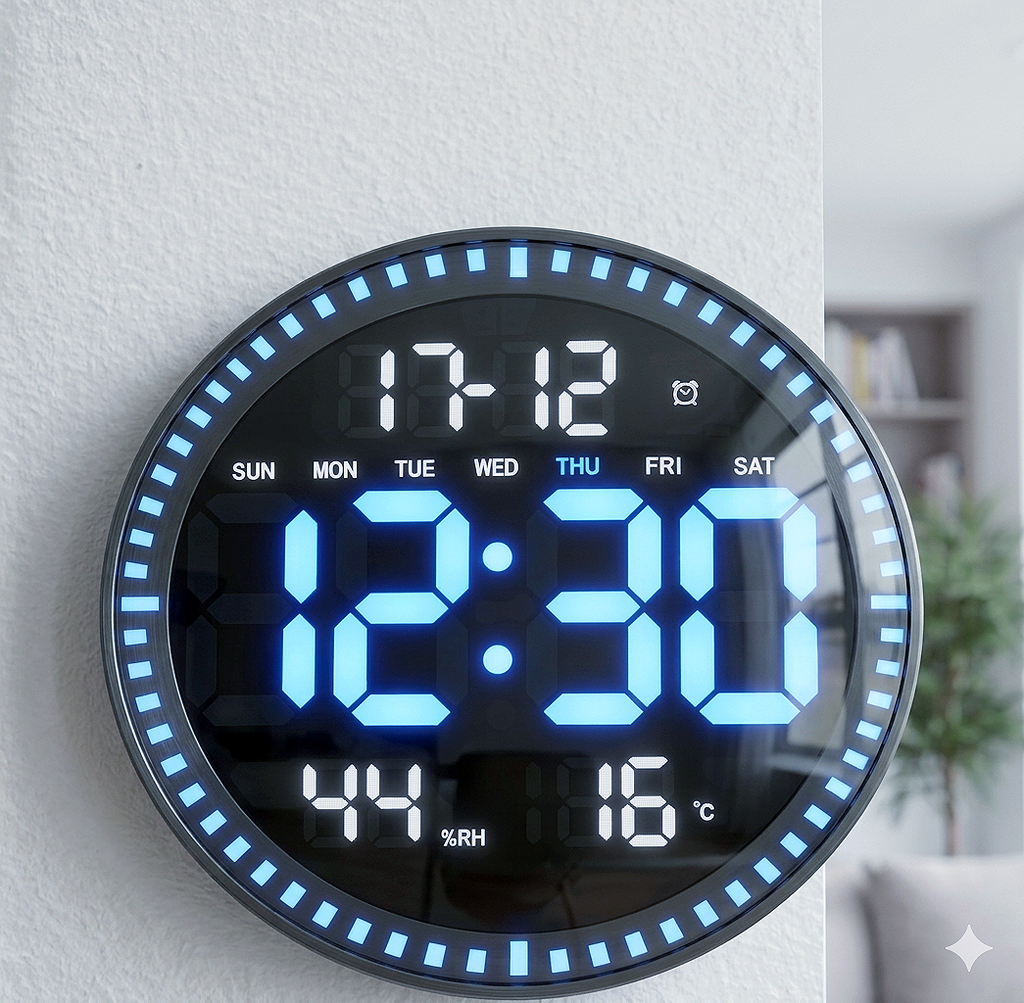 Modern digital led wall clock