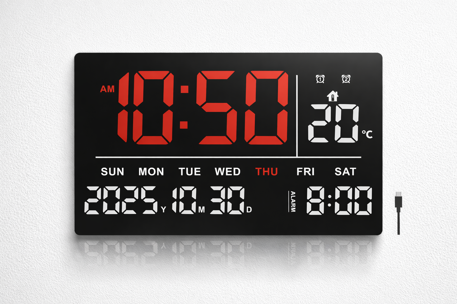 Smart digital led wall clock