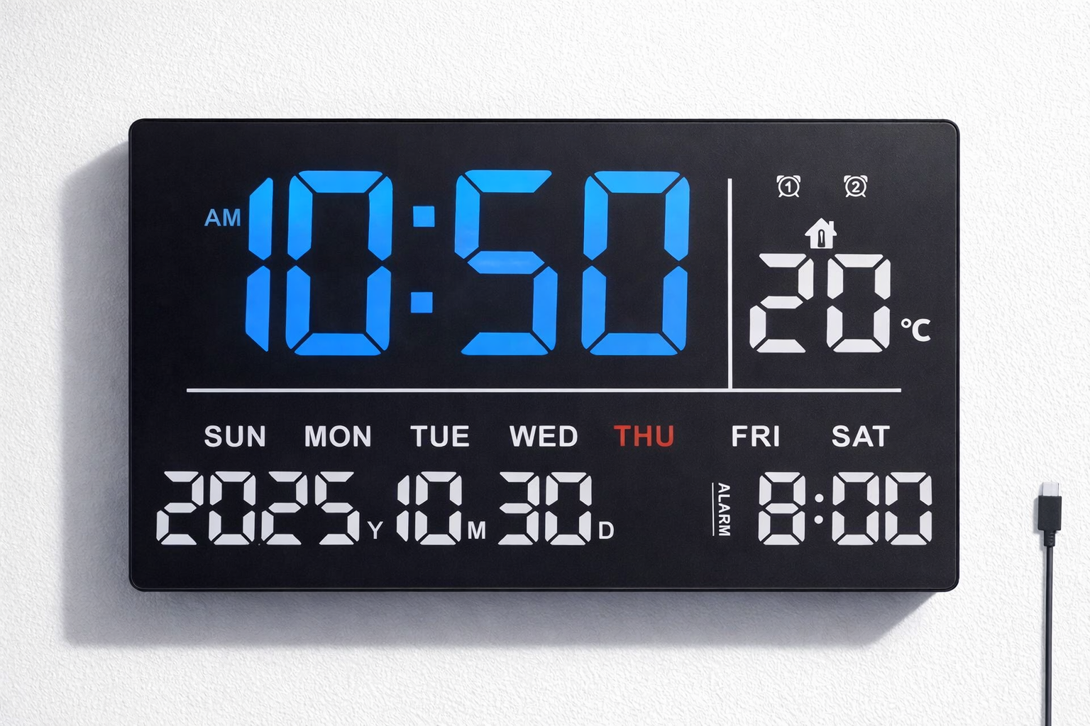 Smart digital led wall clock