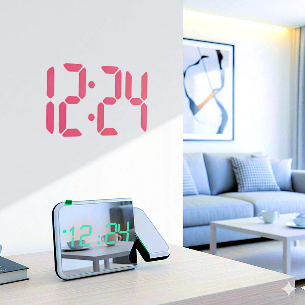 Digital laser projector clock