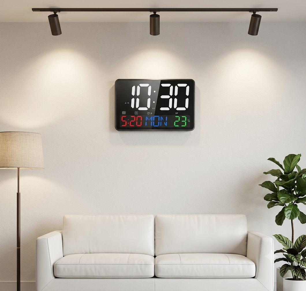 Modern digital wall clock