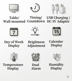 Digital wall clock countdown shap