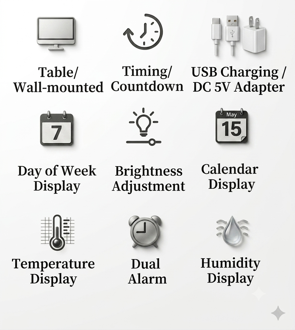 Digital wall clock countdown shap