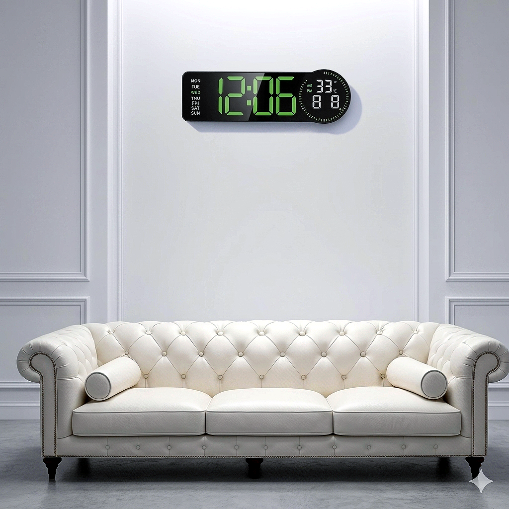 Digital wall clock countdown shap