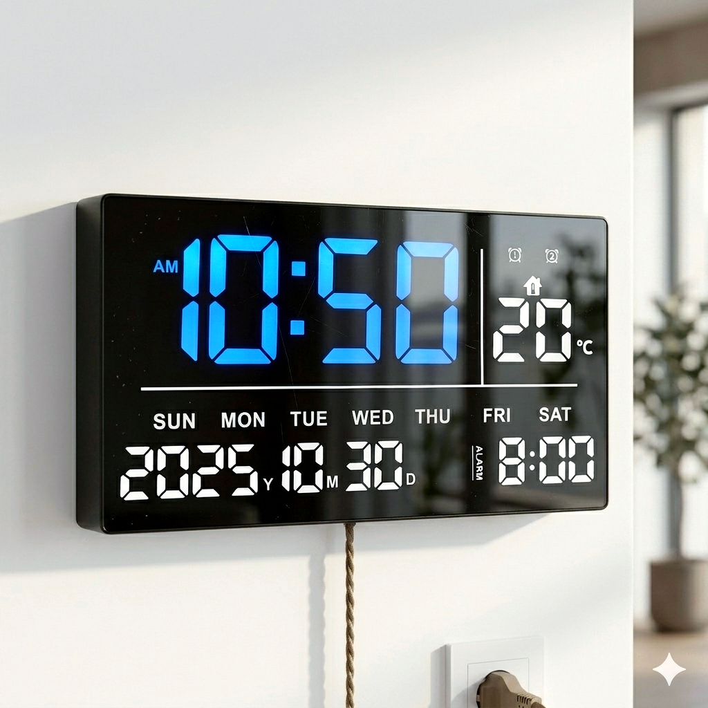 Smart digital led wall clock